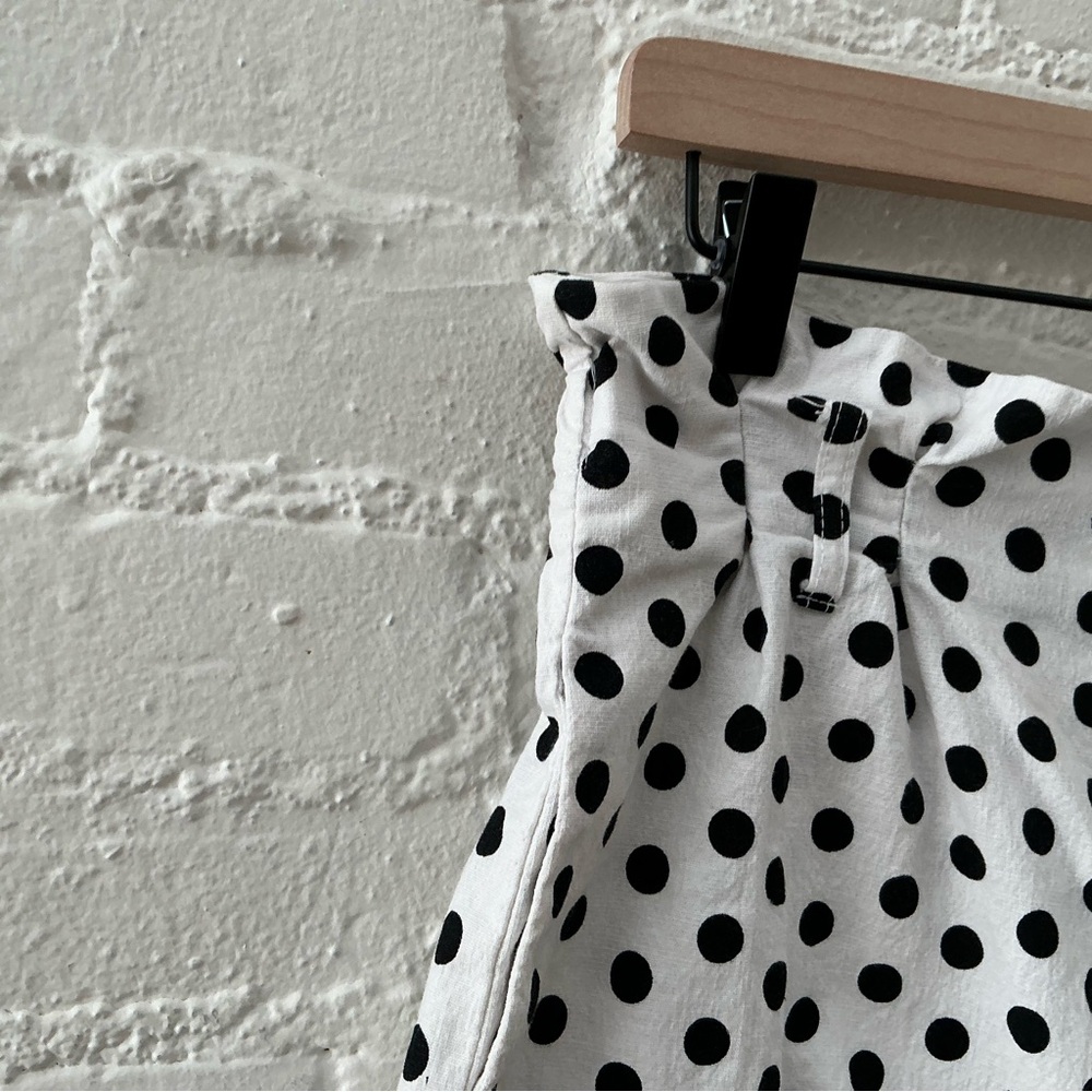 Aaron & Amber Womens White Black Polka Dot High Waist Shorts Cotton Beach Size L - Picture 5 of 12
